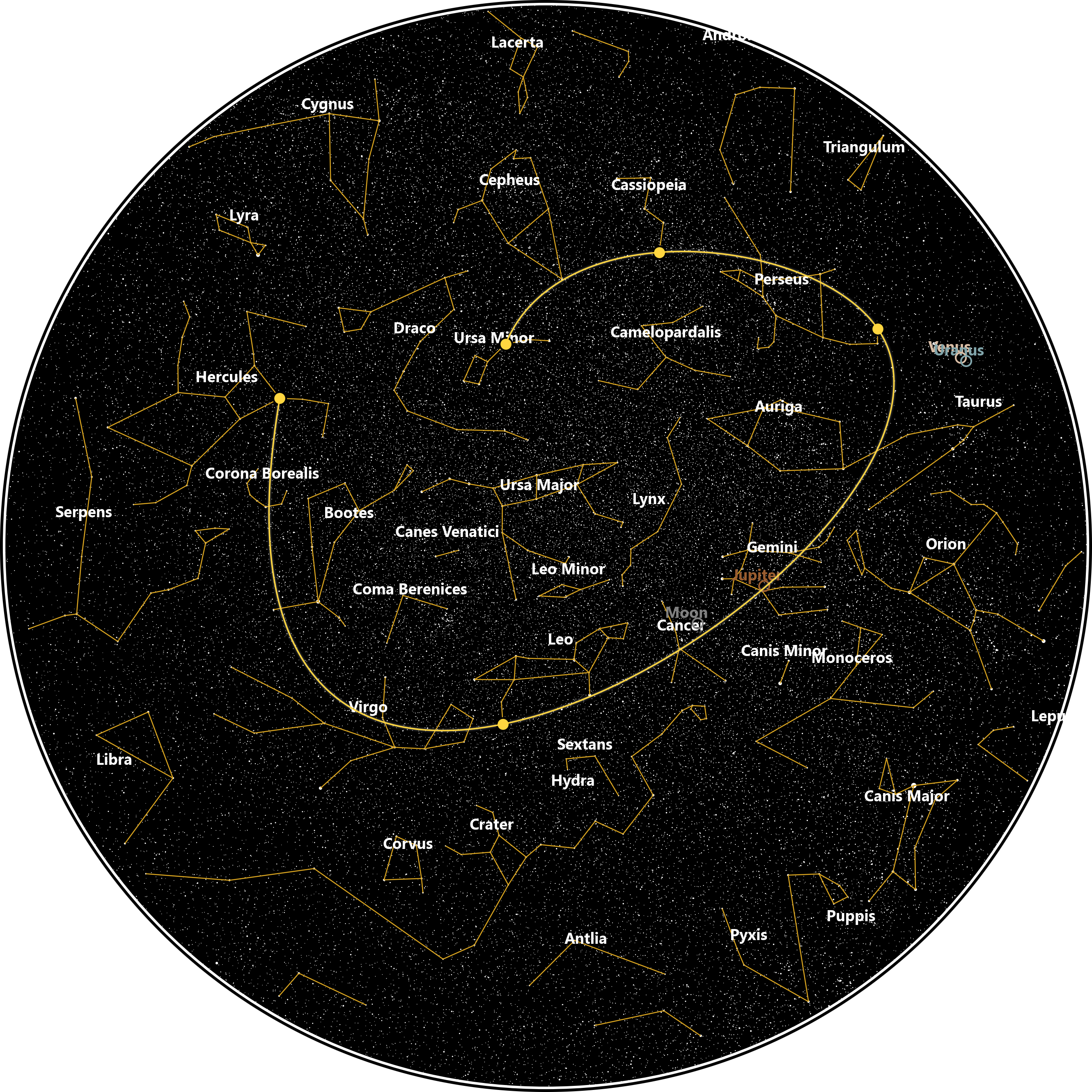 Celestial sphere map